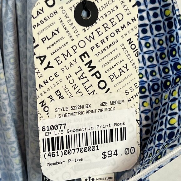 Golf Sun Shirt Blue Long Sleeve Zip Medium - Picture 8 of 11